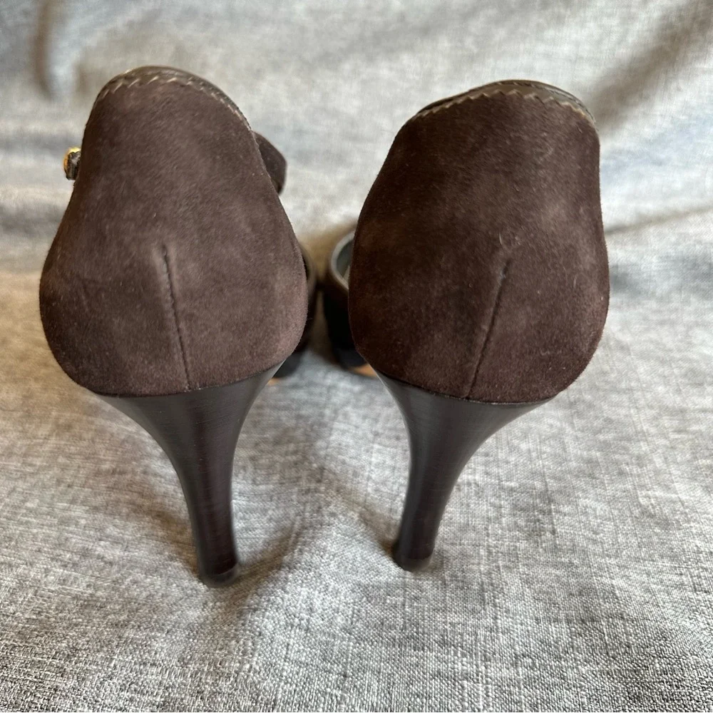 *Final Sale Price*  Ann Taylor brown suede heels platform pump - Picture 9 of 15